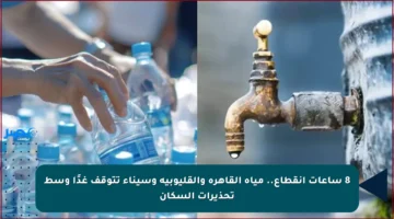 8 ساعات انقطاع.. مياه القاهرة والقليوبية وسيناء تتوقف غدًا وسط تحذيرات السكان